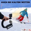 Actioncam Stabilisator Griff mit LED Lampe kompatibel mit DJI Osmo GoPro Hero + Stabilizer