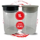 Vorratsgläser Set 2x 1 Liter Vakuum Borosilikat Glas Aufbewahrung Vorratsglas 1000ml luftdicht Glasbehälter