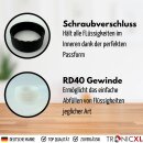 5 Stück Leerflasche Plastikflasche Flasche 1 Liter Kunststoff mit Schraubverschlüssen RD40 Gewinde Vierkantflasche