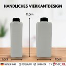 5 Stück Leerflasche Plastikflasche Flasche 1 Liter Kunststoff mit Schraubverschlüssen RD40 Gewinde Vierkantflasche