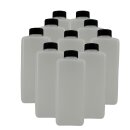 10 x Leerflasche leere Flasche Vierkantflasche Flasche 1 Liter Kunststoff mit Deckel RD40 Plastikflasche Gewinde HDPE