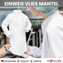 5 Stück XL Einweg Vlies Mantel Vliesmantel für Besucher Produktion etc. Einwegkittel Schutzkittel Einmal Einweg Besucherkittel Schutzanzug