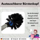 Premium Toilettenbürste mit Edelstahl Griff mit auswechselbarem Bürstenkopf lang schwarz Silber WC Bürste Klobürste Toilettenbürste