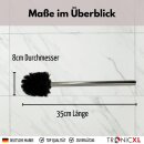 Premium Toilettenbürste mit Edelstahl Griff mit auswechselbarem Bürstenkopf lang schwarz Silber WC Bürste Klobürste Toilettenbürste