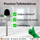 10 Stück Premium Toilettenbürste mit Edelstahl Griff mit auswechselbarem Bürstenkopf lang schwarz Silber WC Bürste Klobürste Toilettenbürsten Toilette für Bürstengarnitur Bürsten