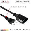 2 Stück Kurzes 20cm Stromkabel Verlängerung Netzkabel kurz Verlängerungskabel Typ-C-Stecker Eurostecker auf Typ-C Euro Buchse Kabel TV Beamer Lampe Haushaltsgeräte - Schwarz (0,2m)