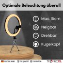 Mini Stativ + XXL Ringlicht Ring Light mit Handyhalter Tripod Beauty Licht Kamerastativ Smartphone Halterung I für YouTube Video Streaming Smartphone TikTok