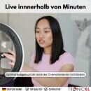 Ringlicht mit Saugnapf Halterung Ring Light Handy Halter kompatibel mit iPhone Smartphone Licht Ständer für YouTube Video Stream TikTok Foto Video Auto Fenster