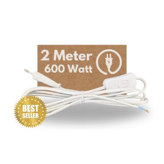 2x Netzkabel Euro H03VVH2-F Stromkabel mit Stecker und Schalter 2m I EIN- Ausschalter Power Cable Cord für Lampen Leuchten Lüfter Klein Elektro Ersatzteil Anschlusskabel Euroflachstecker (2)