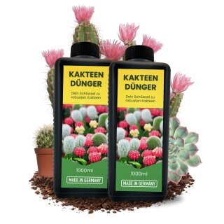 2L Kakteendünger Konzentrat MADE IN GERMANY Sukkulentendünger Universal Kakteen Sukkulenten Dünger flüssig 2000ml Flüssigdünger 2 Liter Kaktusdünger Kaktus