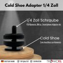 20 Stück Adapter für Double Layer Blitzschuhadapter 1/4 Zoll Schraube Kamera Cold Hot Shoe 1/4" für Stativ gewinde auf Blitzschuh Sonderposten Restposten Foto Elektro