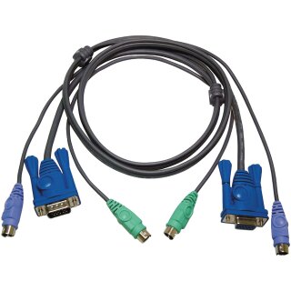 KVM-Kabel VGA female / 2x PS/2-Stecker - VGA male / 2x PS/2-Stecker 5.0 m