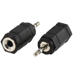 Stereo-Audio-Adapter 2.5 mm male - 3.5 mm female Schwarz