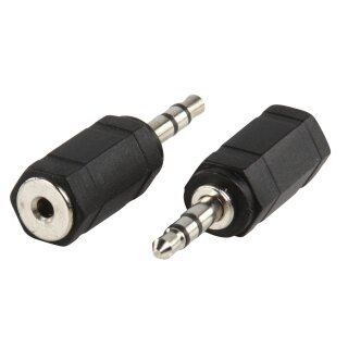 Stereo-Audio-Adapter 3.5 mm male - 2.5 mm female Schwarz