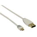USB 2.0 Kabel USB A male - Micro-B male rund 2.00 m Weiss