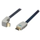 High Speed HDMI Kabel mit Ethernet HDMI Anschluss - HDMI Anschluss abgewinkelt 90° 1.00 m Blau