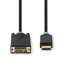 DisplayPort - DVI-Kabel | DisplayPort-Stecker  -  DVI-D 24 +1-polige Buchse | 2,0 m | Anthrazit