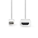 Mini DisplayPort - HDMI-Kabel | Mini DisplayPort-Stecker - HDMI-Verbinder | 2,0 m | Weiß