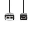 USB 2.0-Kabel | A-Stecker - 5-poliger Mini-Stecker | 2,0 m | Schwarz