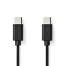 USB 2.0-Kabel | Stecker Typ C - Stecker Typ C | 1,0 m | Schwarz