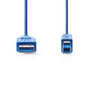 USB 3.0-Kabel | A-Stecker - B-Stecker | 2,0 m | Blau