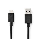 USB 3.1-Kabel | Stecker Typ C - A-Stecker | 1,0 m | Schwarz