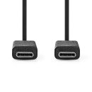 USB 3.1-Kabel (2. Gen) | Stecker Typ C - Stecker Typ C | 1,0 m | Schwarz