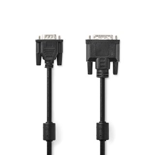 DVI-Kabel | DVI-A 12 + 5-poliger Stecker  -  VGA-Stecker | 2,0 m | Schwarz