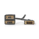 DVI-Adapterkabel | DVI-I 24 + 5-poliger Stecker - DVI-I-Buchse (24 + 5) + VGA Buchse | 0,2 m | Schwarz
