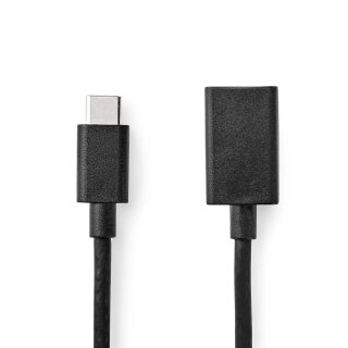 USB 3.0-Kabel | Stecker Typ C - A-Buchse | 0,15 m | Schwarz