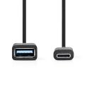 USB 3.0-Kabel | Stecker Typ C - A-Buchse | 0,15 m | Schwarz