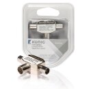 Koax-Adapter 2x Koax male - Koax-Kupplung Weiss