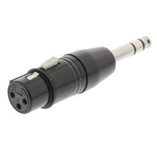 XLR-Adapter XLR 3-pol. female - 6.35 mm male Schwarz