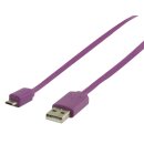 USB 2.0 Kabel USB A male - Micro-B male flach 1.00 m Lila