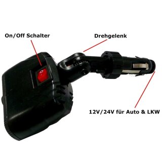 12V/24V Auto 2-Fach Steckdose USB Zigarettenanzünder Adapter Verteiler  Ladegerät